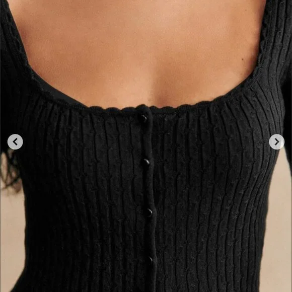 Sézane NWT Ambroise Cardigan in Black Size L - Picture 3 of 6
